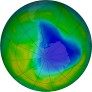 Antarctic ozone map for 2024-11-25